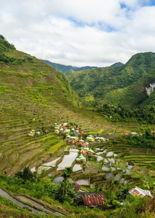A vertical shot of Batad Rice Terraces, Luzon, Philippines